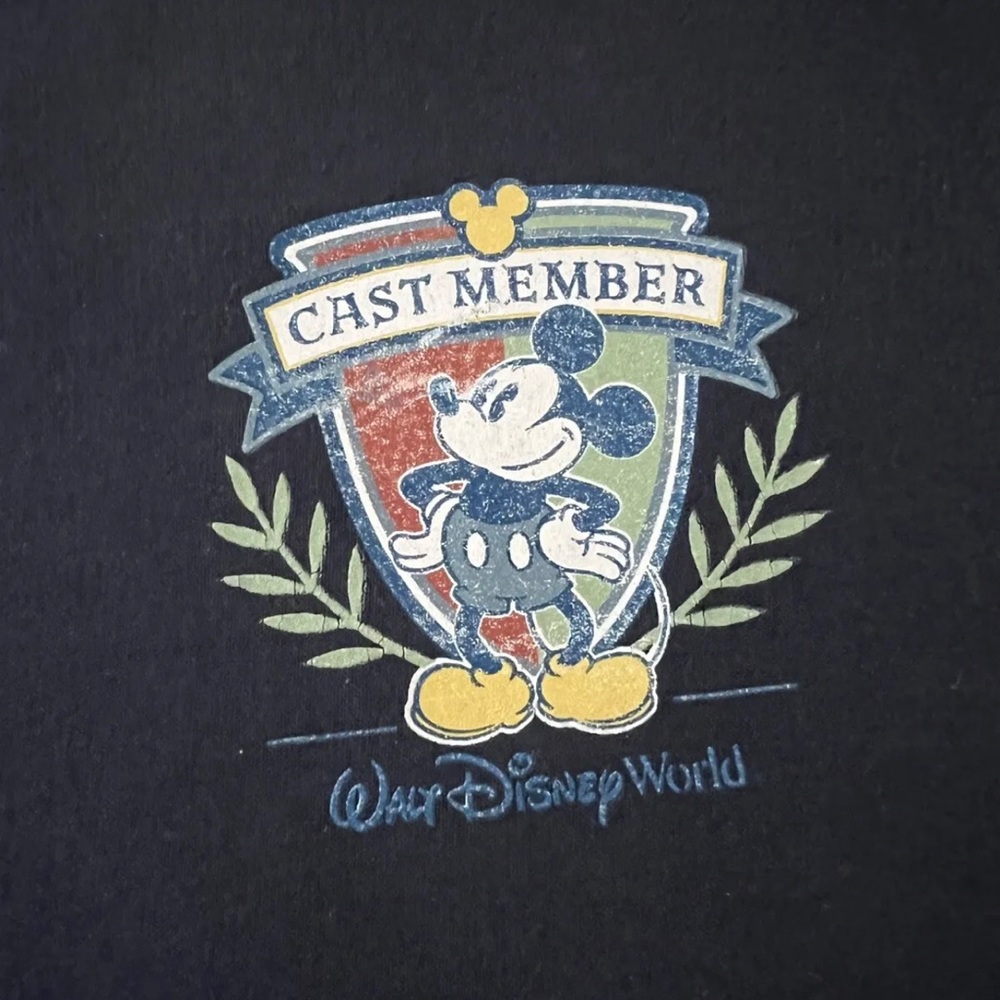Disney World Cast Member Logo Hoodie Navy Blue Small Vintage